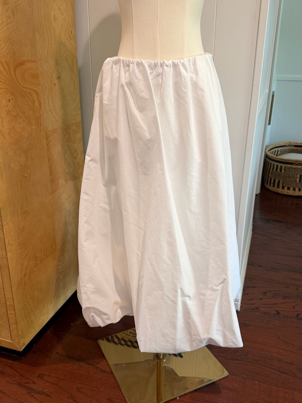 Zara White Bubble Midi Skirt